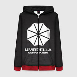 Толстовка на молнии женская Umbrella Corporation, цвет: 3D-красный