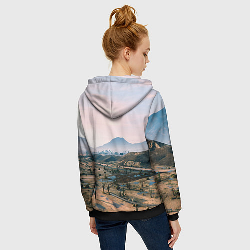 Женская толстовка на молнии Grand Theft Auto 5 / 3D-Черный – фото 4