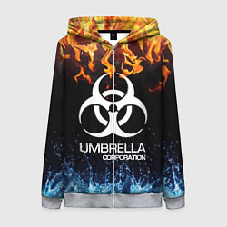 Толстовка на молнии женская UMBRELLA CORPORATION, цвет: 3D-меланж