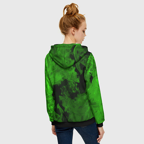 Женская толстовка на молнии BIOHAZARD / 3D-Черный – фото 4