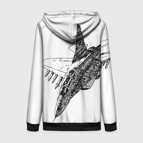 Женская толстовка на молнии ВВС России / 3D-Черный – фото 2