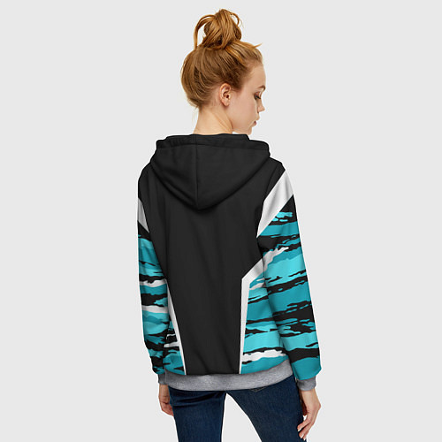 Женская толстовка на молнии ВВС России Камуфляж / 3D-Меланж – фото 4