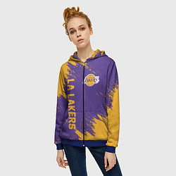 Толстовка на молнии женская LA LAKERS, цвет: 3D-синий — фото 2