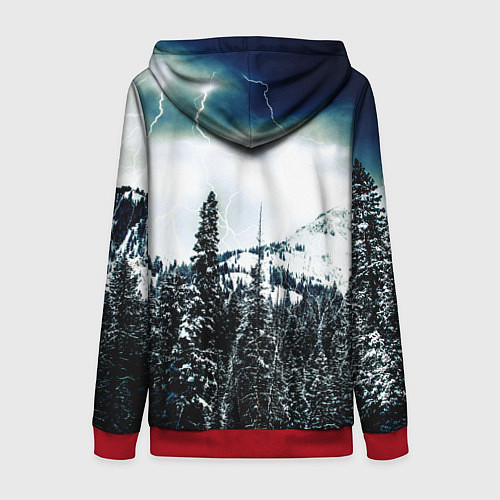 Женская толстовка на молнии Сибирь / 3D-Красный – фото 2