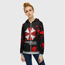 Толстовка на молнии женская UMBRELLA CORP, цвет: 3D-меланж — фото 2
