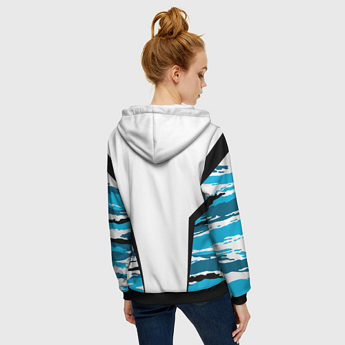 Женская толстовка на молнии ВМФ России камуфляж / 3D-Черный – фото 4