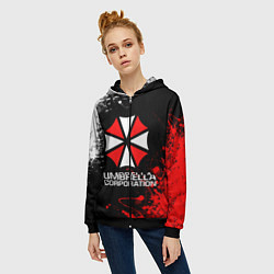 Толстовка на молнии женская UMBRELLA CORPORATION, цвет: 3D-черный — фото 2