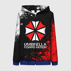 Толстовка на молнии женская UMBRELLA CORPORATION, цвет: 3D-синий