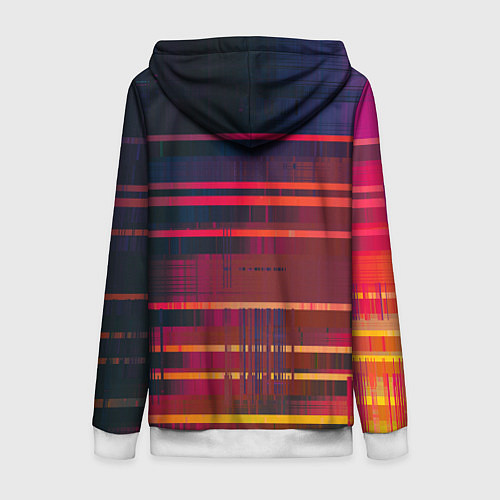 Женская толстовка на молнии Glitch of gradient / 3D-Белый – фото 2