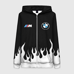 Толстовка на молнии женская BMW БМВ, цвет: 3D-белый
