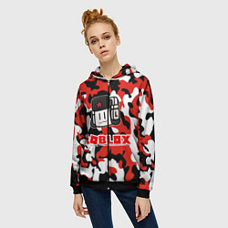 Толстовка на молнии женская ROBLOX, цвет: 3D-черный — фото 2