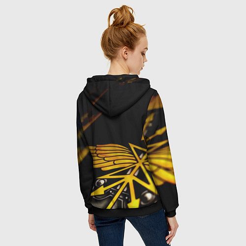 Женская толстовка на молнии Войска связи / 3D-Черный – фото 4