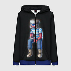 Толстовка на молнии женская CountryHumans - Россия, цвет: 3D-синий