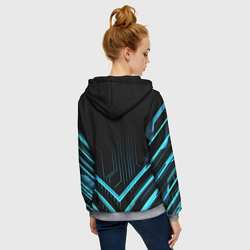 Женская толстовка на молнии Mercedes-Benz / 3D-Меланж – фото 4