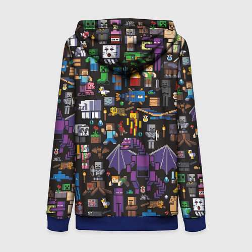 Женская толстовка на молнии MINECRAFT / 3D-Синий – фото 2