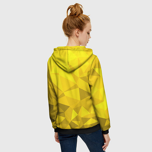 Женская толстовка на молнии YELLOW ABSTRACT / 3D-Черный – фото 4