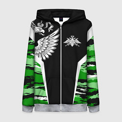 Толстовка на молнии женская Пограничные Войска, цвет: 3D-меланж