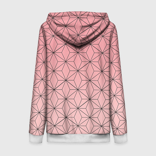 Женская толстовка на молнии NEZUKO KAMADO / 3D-Белый – фото 2