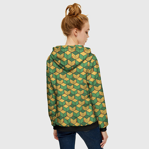 Женская толстовка на молнии ГИЮ ТОБИОКА / 3D-Черный – фото 4