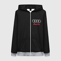 Толстовка на молнии женская AUDI, цвет: 3D-меланж