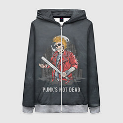 Женская толстовка на молнии Punk??s Not Dead