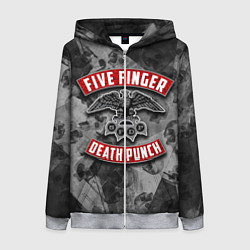 Толстовка на молнии женская Five Finger Death Punch, цвет: 3D-меланж