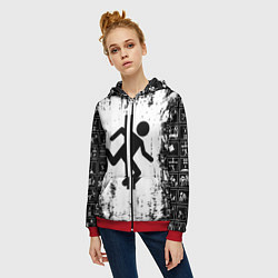 Толстовка на молнии женская PORTAL, цвет: 3D-красный — фото 2