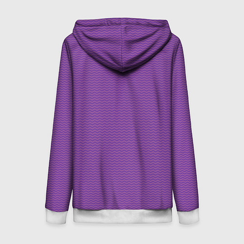 Женская толстовка на молнии Фиолетовая волна / 3D-Белый – фото 2