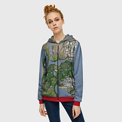 Толстовка на молнии женская San andreas, цвет: 3D-красный — фото 2