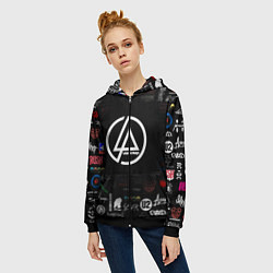 Толстовка на молнии женская LINKIN PARK, цвет: 3D-черный — фото 2