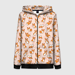 Женская толстовка на молнии Корги