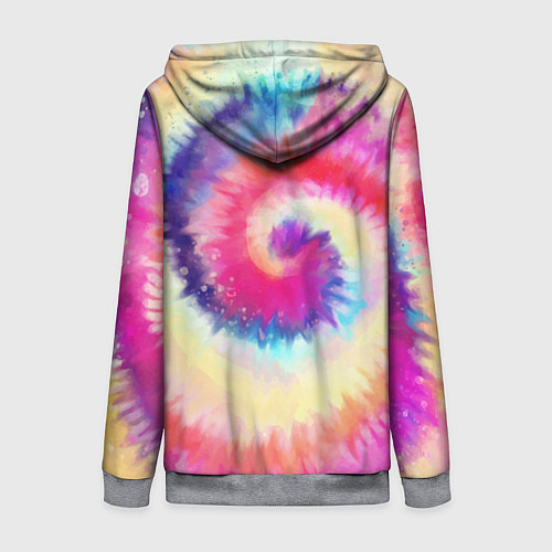 Женская толстовка на молнии Tie Dye vortex / 3D-Меланж – фото 2