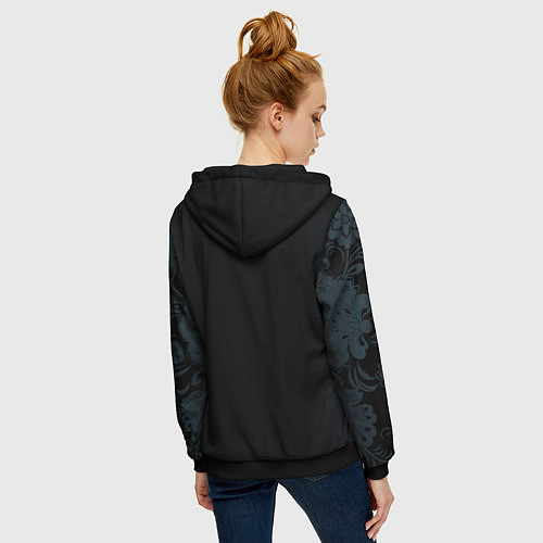 Женская толстовка на молнии Россия / 3D-Черный – фото 4