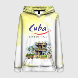 Толстовка на молнии женская Куба, цвет: 3D-белый