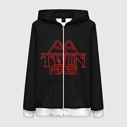 Толстовка на молнии женская Twin Peaks, цвет: 3D-белый