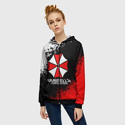 Толстовка на молнии женская RESIDENT EVIL UMBRELLA, цвет: 3D-черный — фото 2