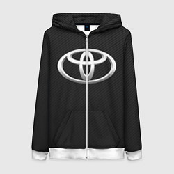 Толстовка на молнии женская Toyota carbon, цвет: 3D-белый