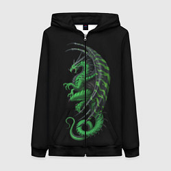 Женская толстовка на молнии Green Dragon