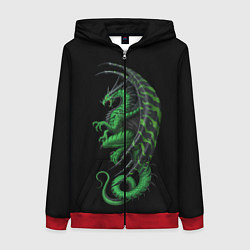 Женская толстовка на молнии Green Dragon
