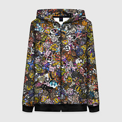 Женская толстовка на молнии FNaF стикербомбинг