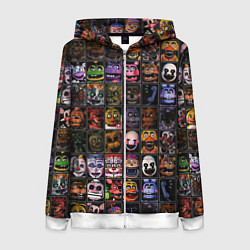 Толстовка на молнии женская Five Nights At Freddy's, цвет: 3D-белый