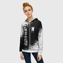 Толстовка на молнии женская BTS, цвет: 3D-белый — фото 2