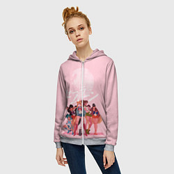 Толстовка на молнии женская PINK SAILOR MOON, цвет: 3D-меланж — фото 2