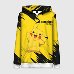 Толстовка на молнии женская PIKACHU: PIKA PIKA, цвет: 3D-белый