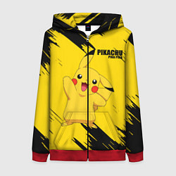 Толстовка на молнии женская PIKACHU: PIKA PIKA, цвет: 3D-красный