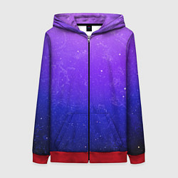 Толстовка на молнии женская Звёздное небо, цвет: 3D-красный