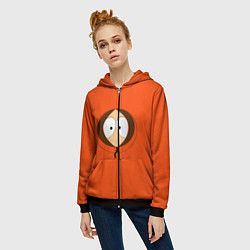 Толстовка на молнии женская Кенни, цвет: 3D-черный — фото 2