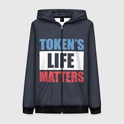 Толстовка на молнии женская TOKENS LIFE MATTERS, цвет: 3D-черный