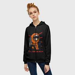 Толстовка на молнии женская K-800, цвет: 3D-черный — фото 2