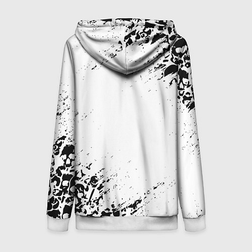 Женская толстовка на молнии БЕЛЫЕ ЧЕРЕПА / 3D-Белый – фото 2